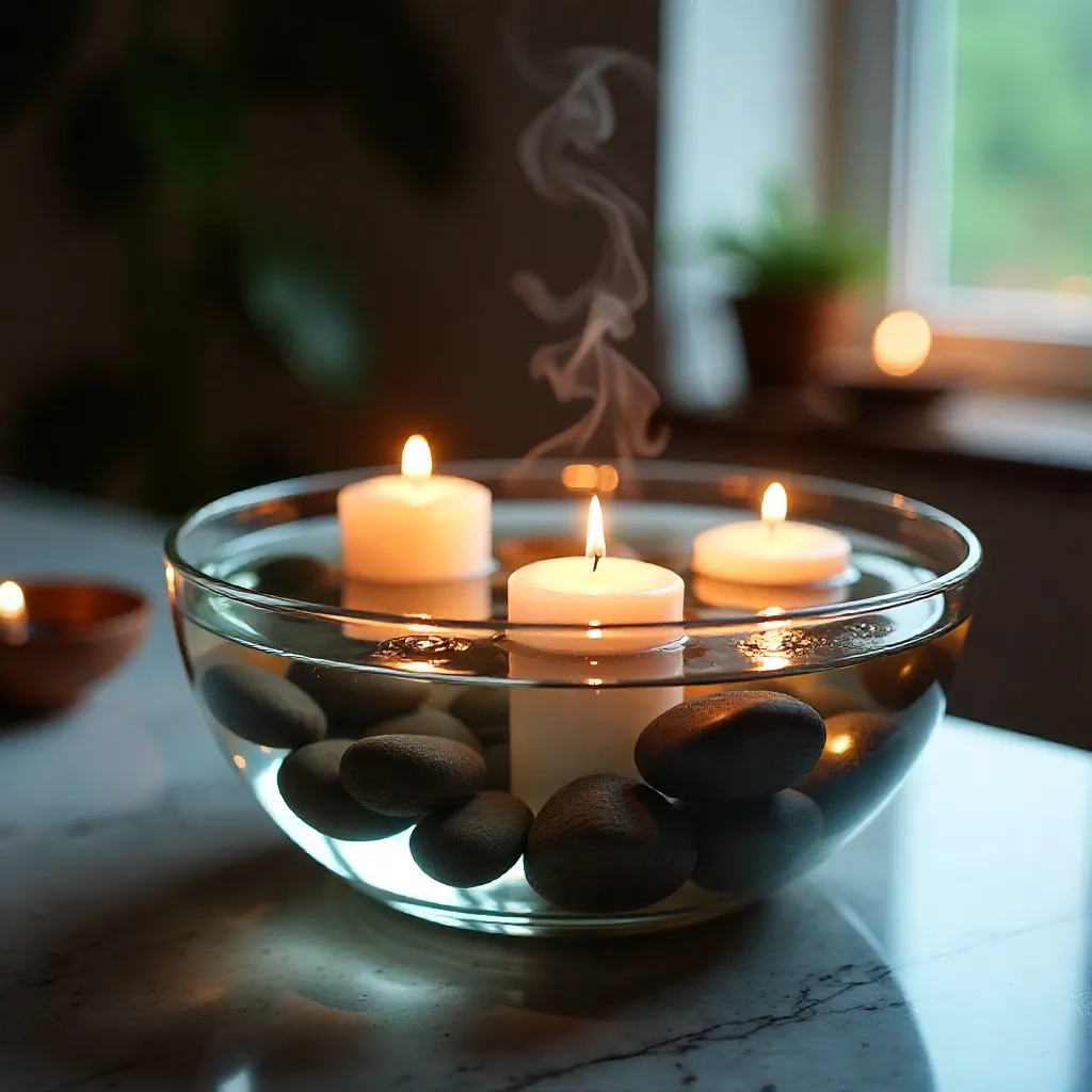 Modern glass bowl water decoration